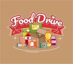 Food Drive Poster with Non Perishable Food Items