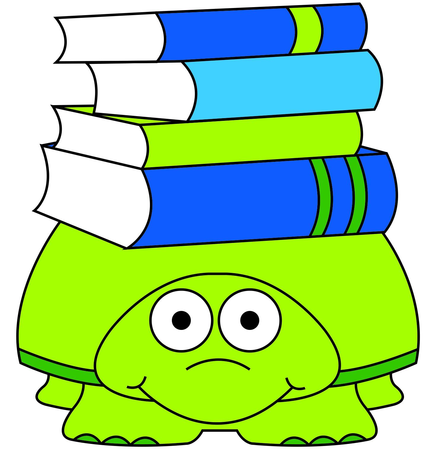 Turtle with Stack Of Books On Shell