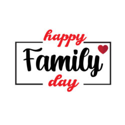 Black Box with Red Writing Happy Family Day with Heart