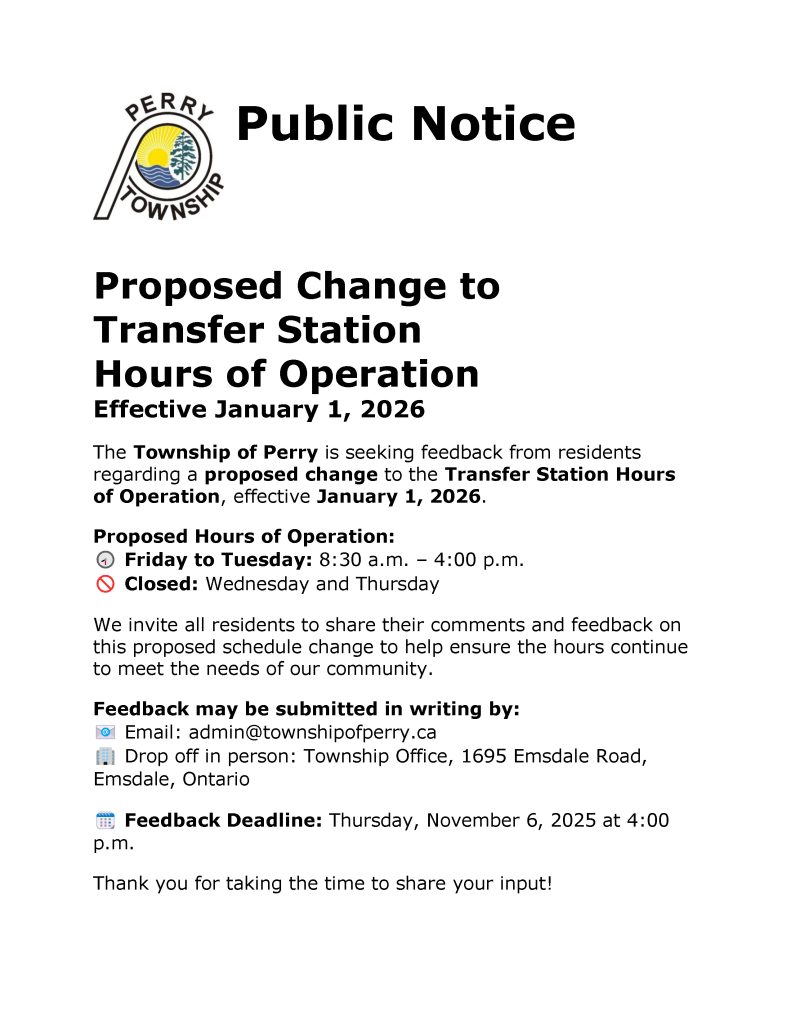 Proposed Change to Transfer Station Hours of Operation