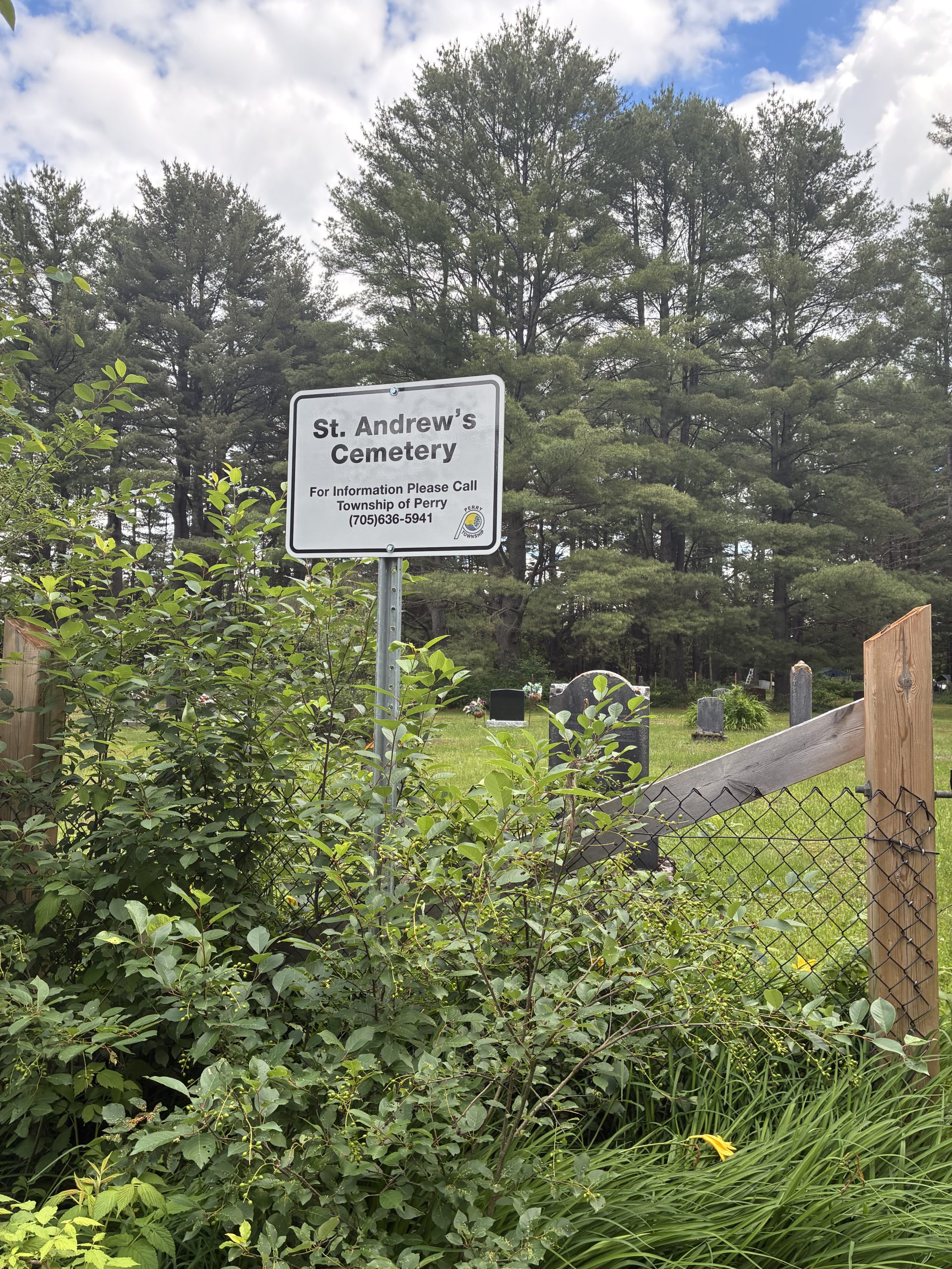 Cemetery with gate door